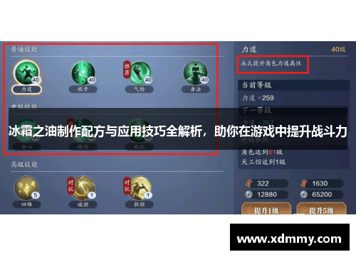冰霜之油制作配方与应用技巧全解析，助你在游戏中提升战斗力